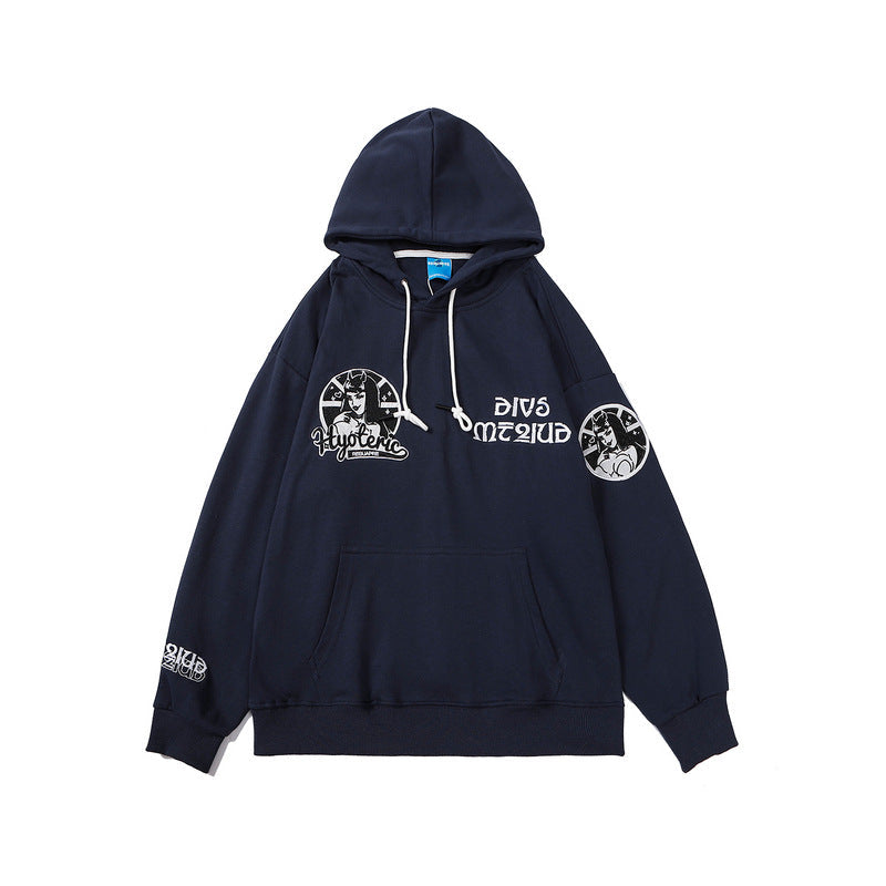 National Tide Embroidered Hoodie Loose Couple Wear