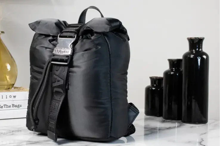 Style Loft Collection x Versace Jeans Couture Small Black Nylon Safety Buckle Backpack