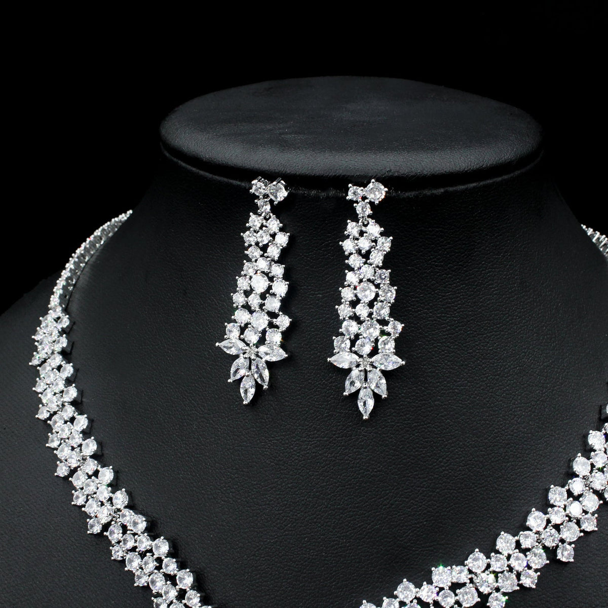 Zircon Earrings and Necklace Set