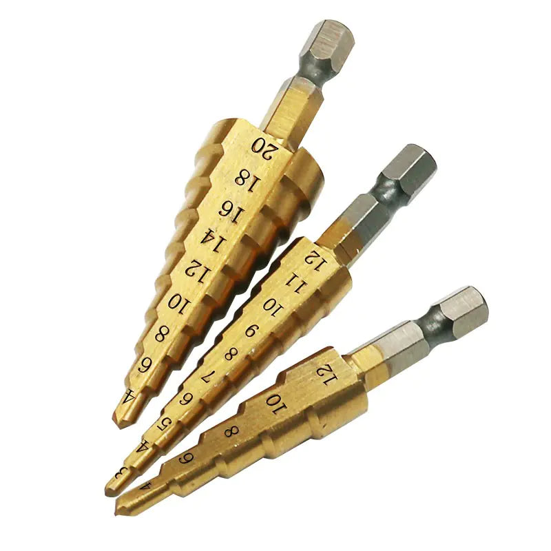 Style Loft Collection ToolStyle Titanium Coated 3-20mm Step Drill Set with Hex Handle