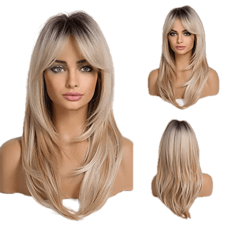 Fashion wigs straight with bangs