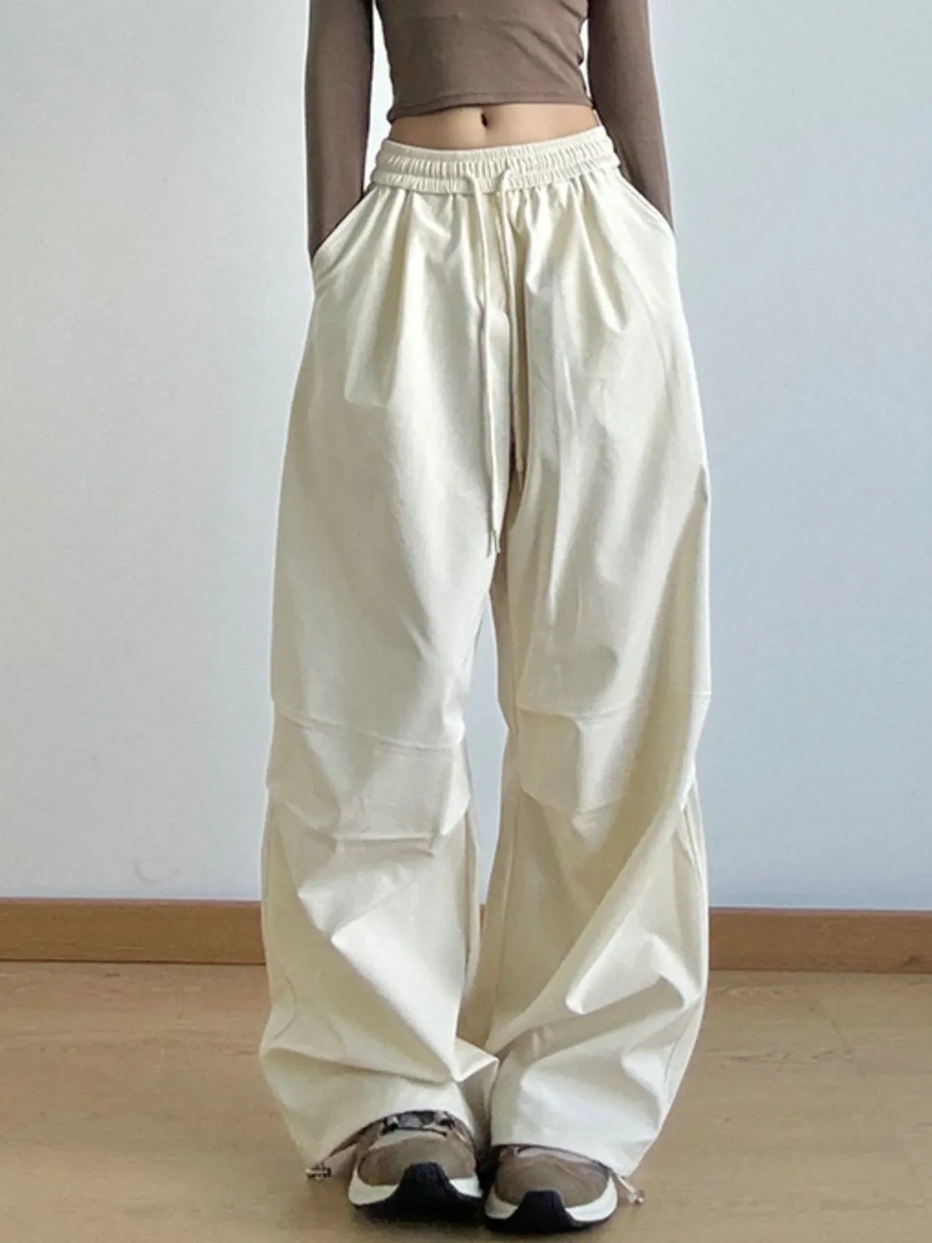 Oversized Wide Leg Drawstring Pants