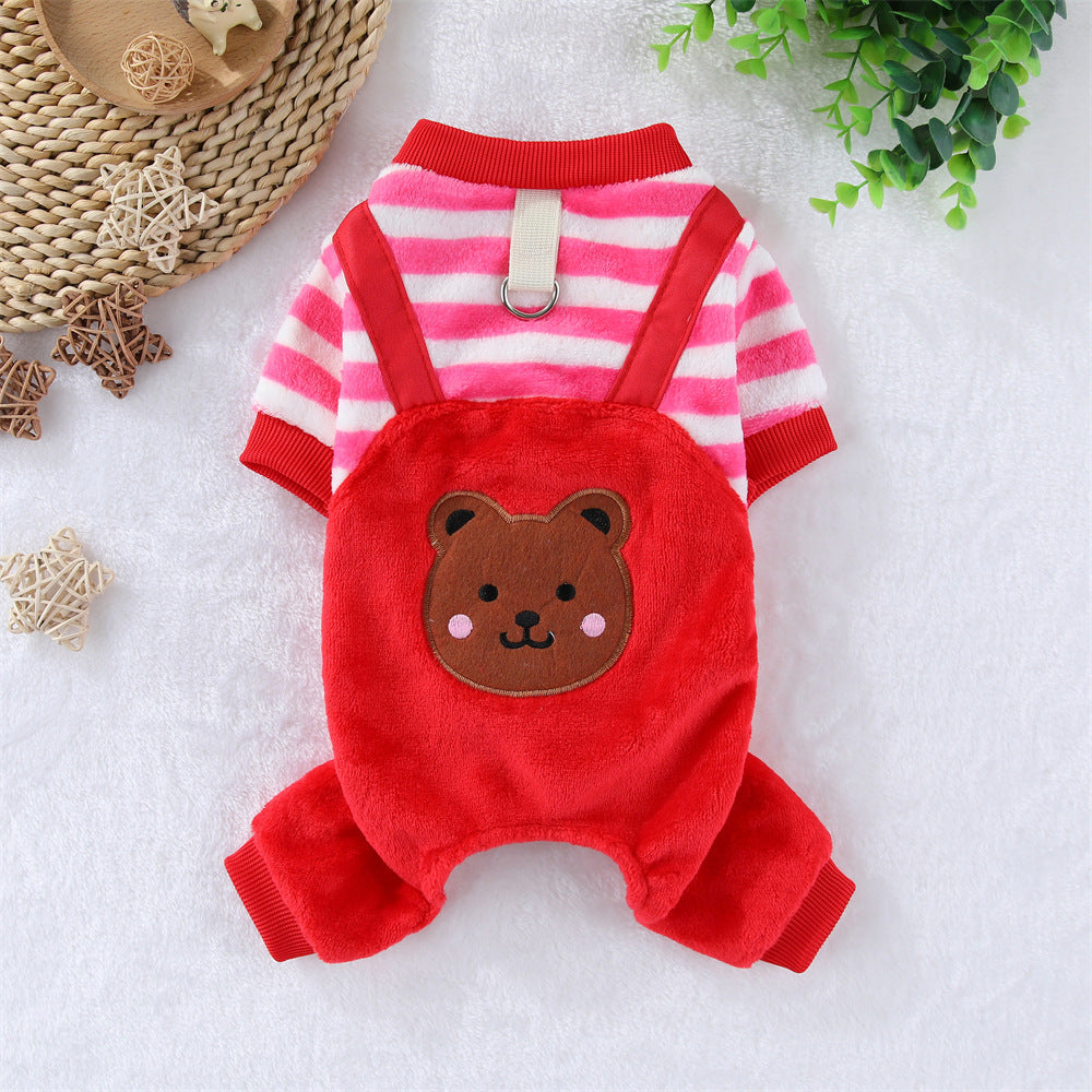 Pet Warm Thickened Flannel Four-leg Clothing