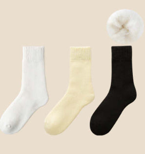 Women's Maternity Socks Autumn And Winter Fleece-lined Thickened Sleep Warm Wool Floor Mid-calf Cashmere Towel Terry-loop Hosiery