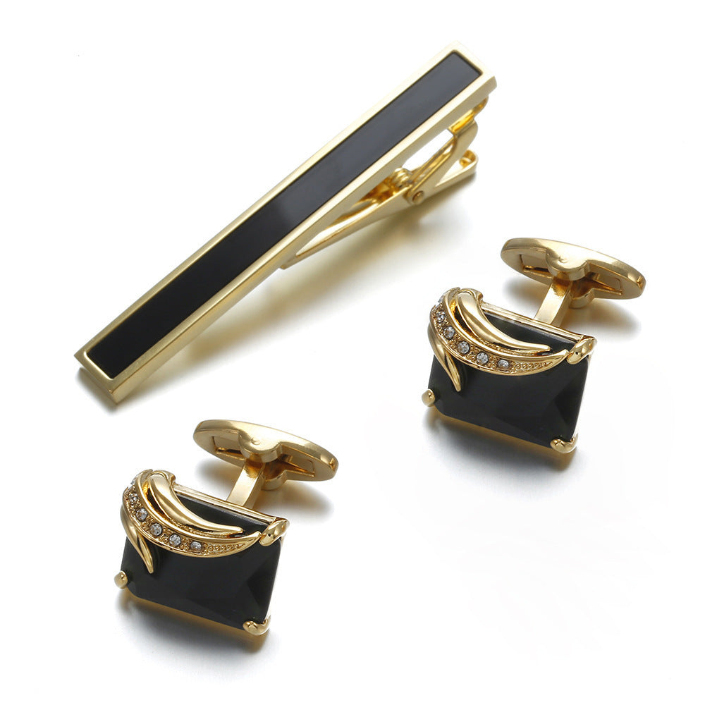 Gold Fashion Tie Clip Cufflinks