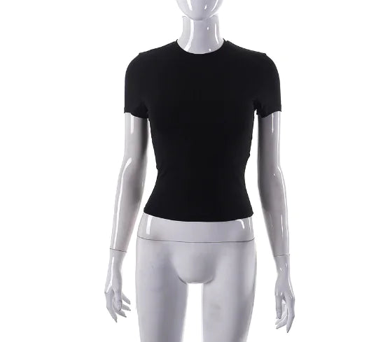 Style Loft Collection Vibin' In Durban Solid Color Cropped T-Shirt