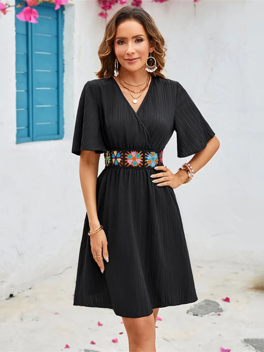 Flutter Sleeve Mini Dress