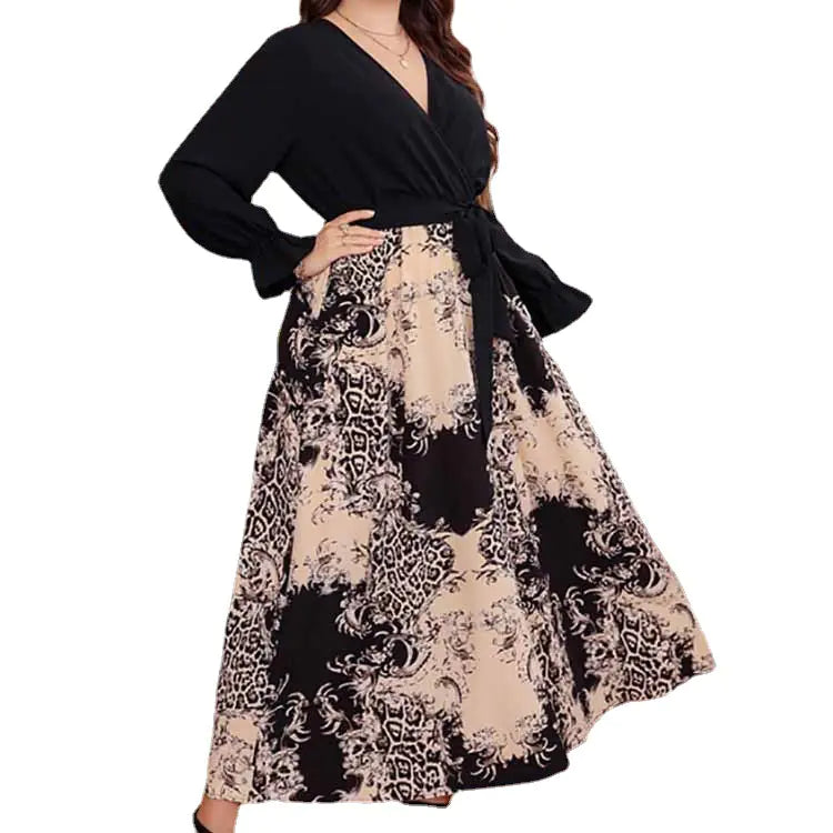 Style Loft Collection Motile Ruffled Plus Size V Neck Maxi Dress