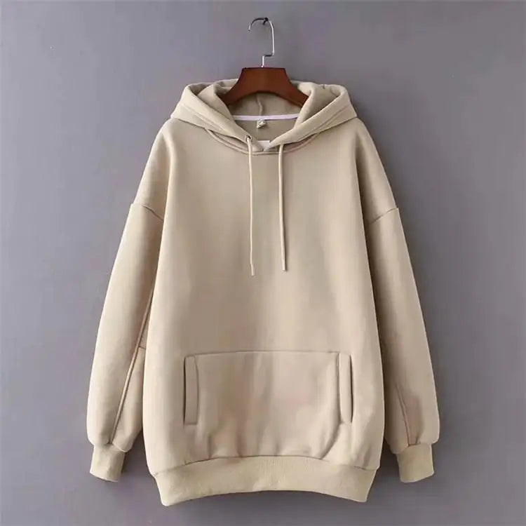 Casual Solid Color Plus Velvet Sweater for All Seasons