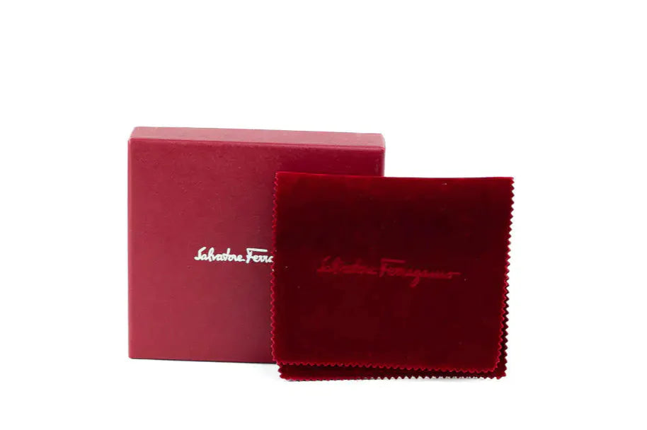 (.06) Style Loft Collection x Salvatore Ferragamo Brown Leather Silver Toned 1927 Logo Bracelet