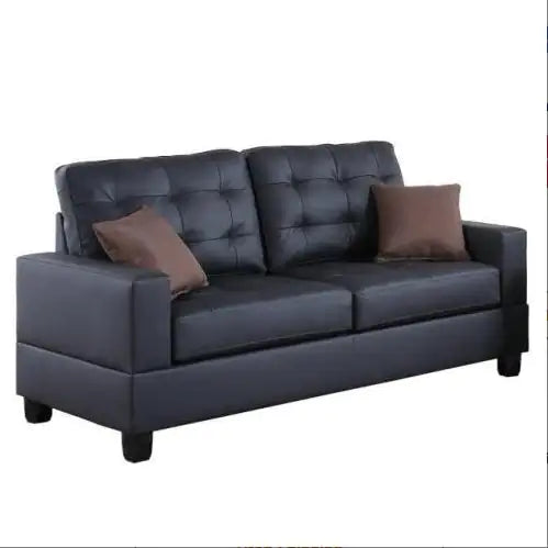 Style Loft Collection 2pc Tufted Vegan Leather Living Room Sofa Set