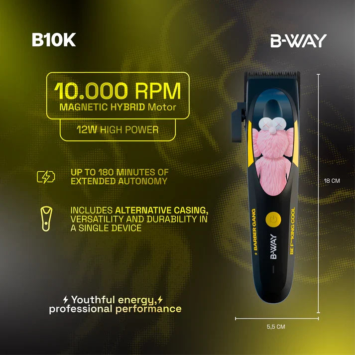 B‑WAY B10K Clipper & Golden Gate Trimmer – 2‑Piece Barber Set