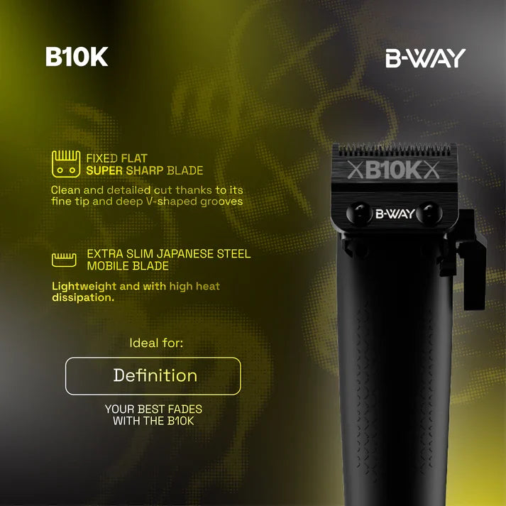 B‑WAY B10K Clipper & Golden Gate Trimmer – 2‑Piece Barber Set