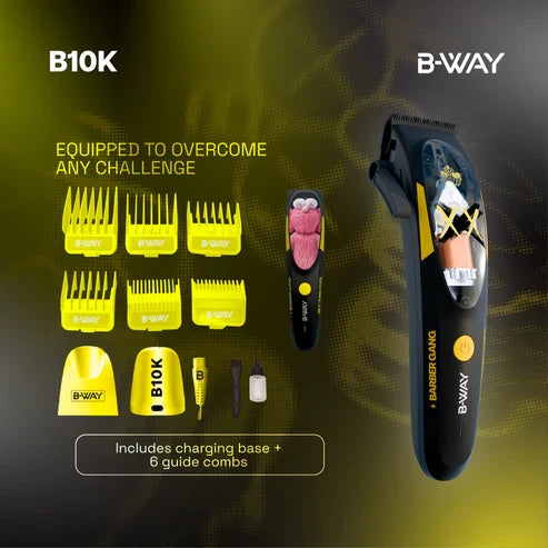 B‑WAY B10K Clipper & Golden Gate Trimmer – 2‑Piece Barber Set