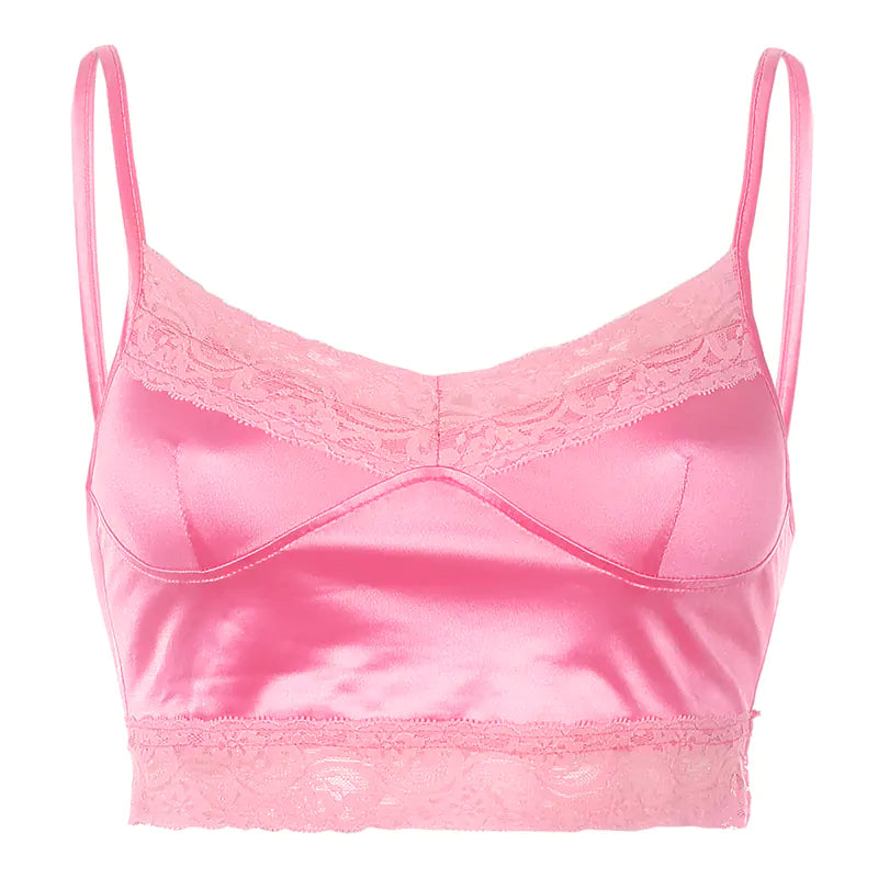 Style Loft Collection Satin Ribbon Crop Top Cami
