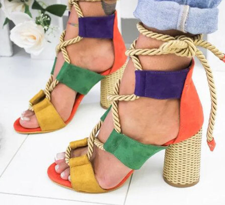 Style Loft Collection Backyard Barbecue Chunky Heel Sandals