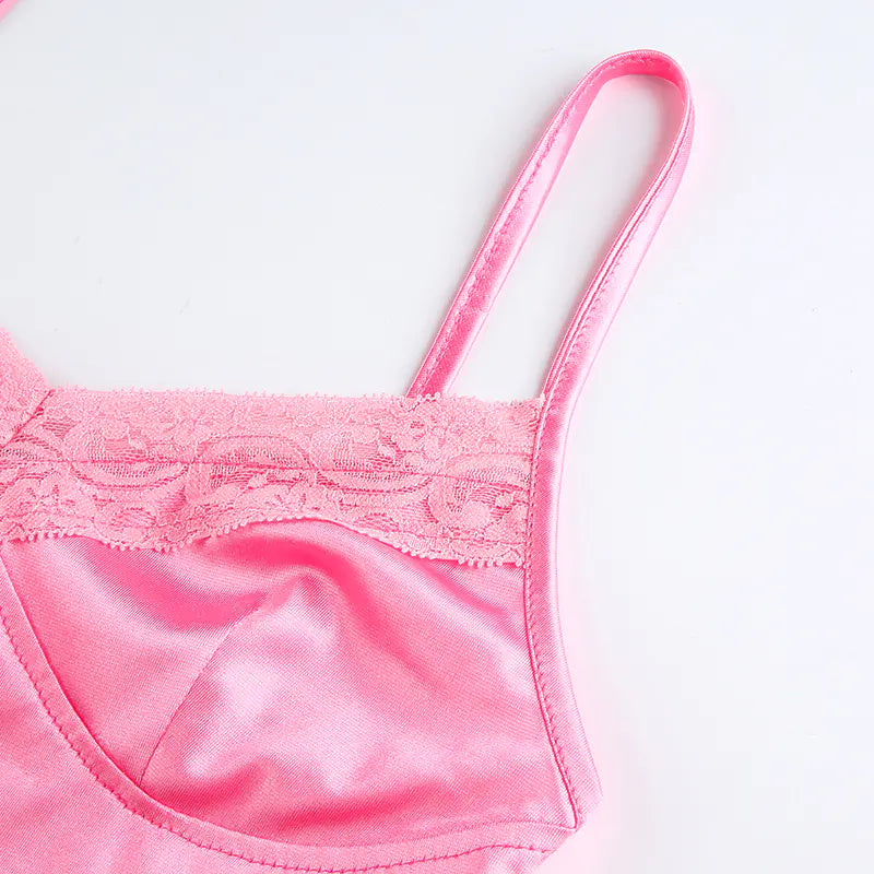 Style Loft Collection Satin Ribbon Crop Top Cami