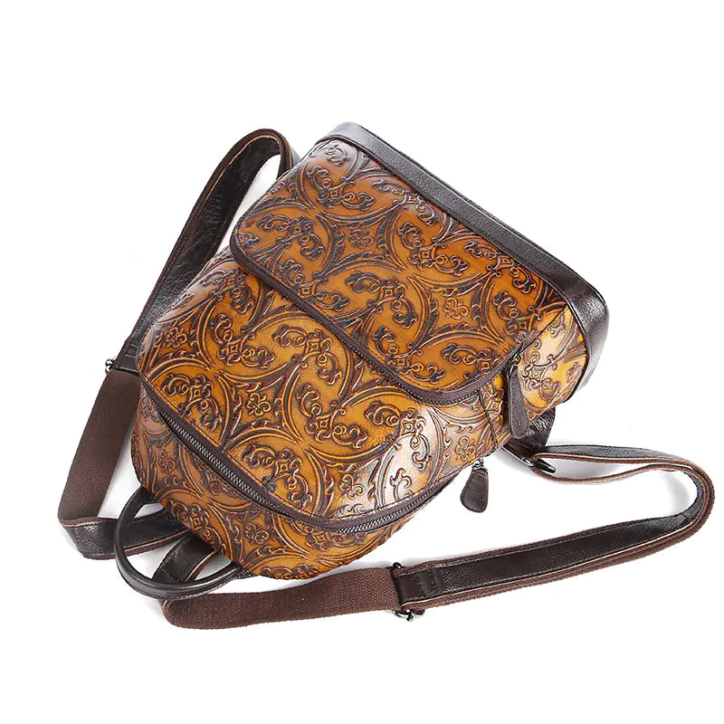 Luxury Retro Genuine Leather Women's Backpack Bag