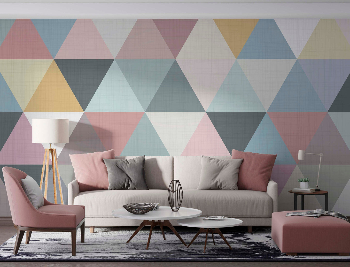 Triangle Abstract Wall Mural | Kitchen + Metal