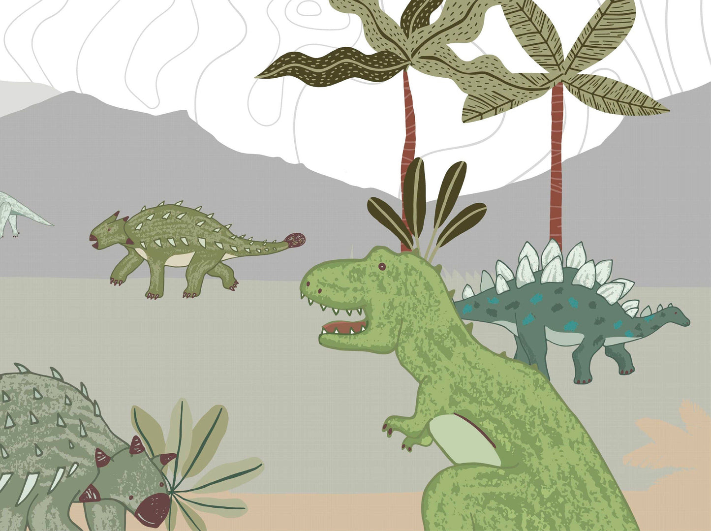 Dinosaur Mountain Wallpaper | Kitchen + Metal