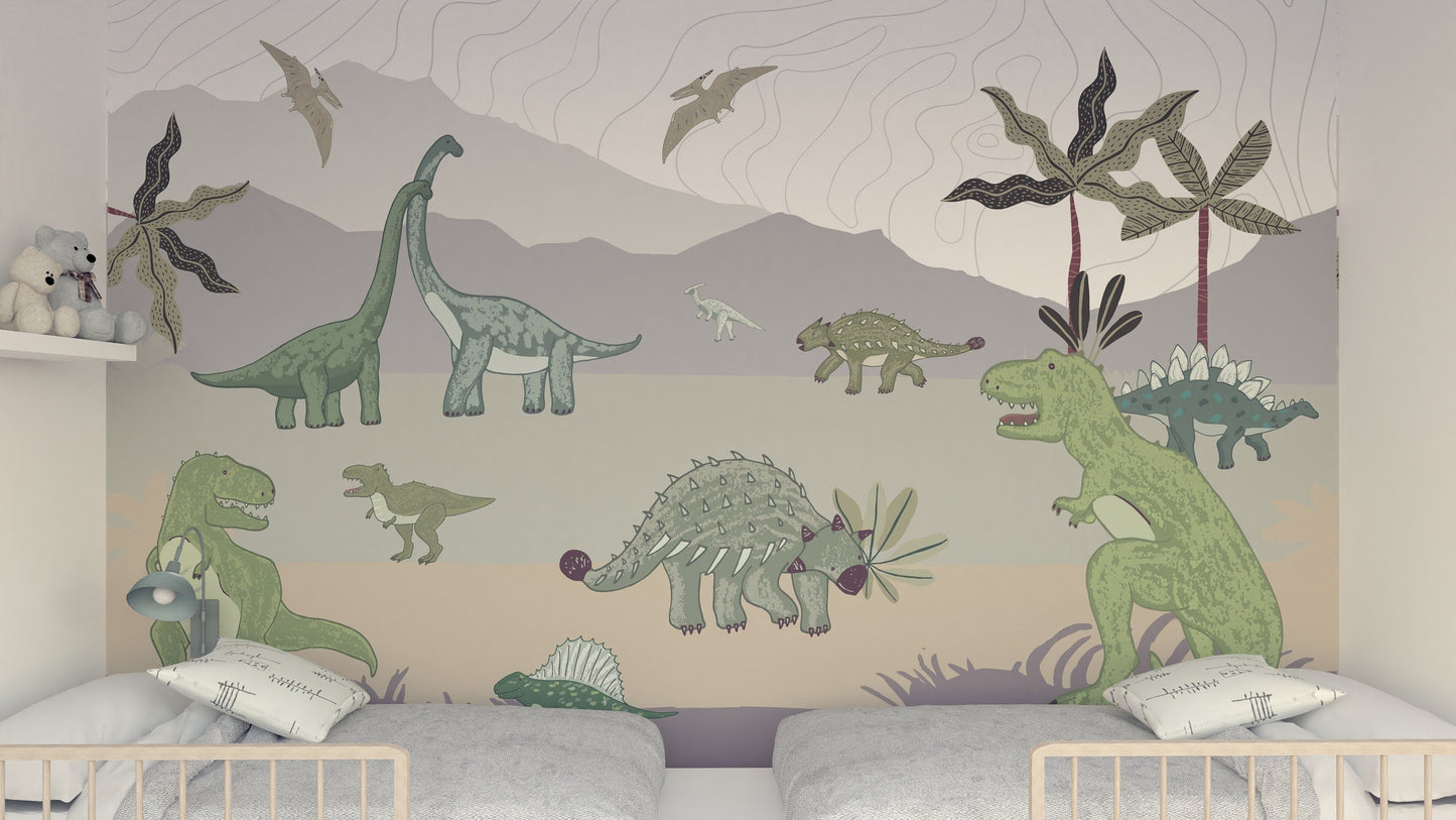 Dinosaur Mountain Wallpaper | Kitchen + Metal