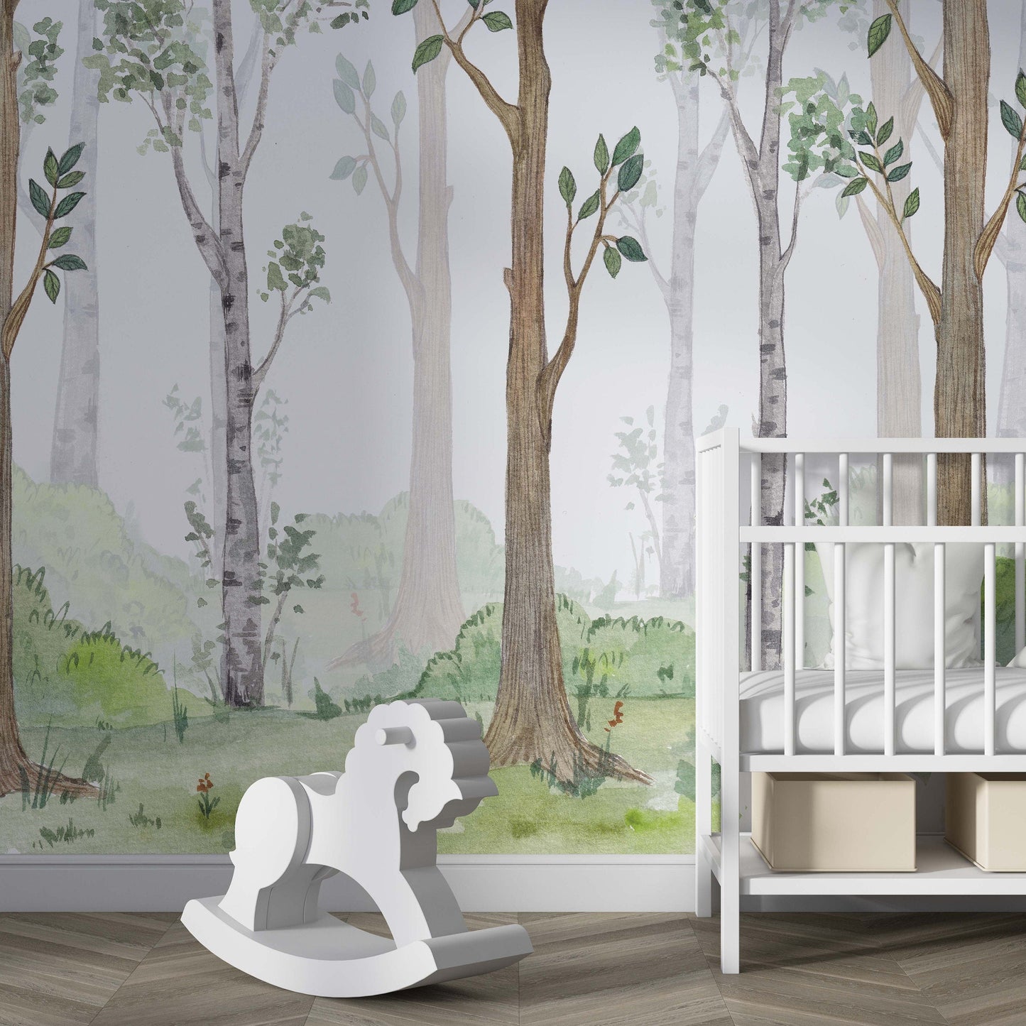 Woodland Wallpaper | Kitchen + Metal