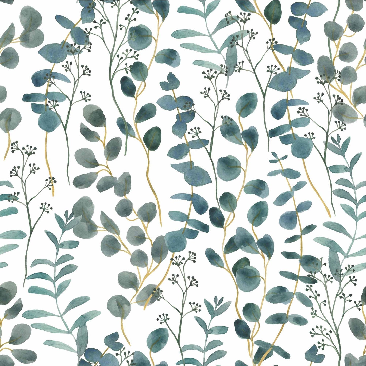Turquoise Leaves Wallpaper | Kitchen + Metal
