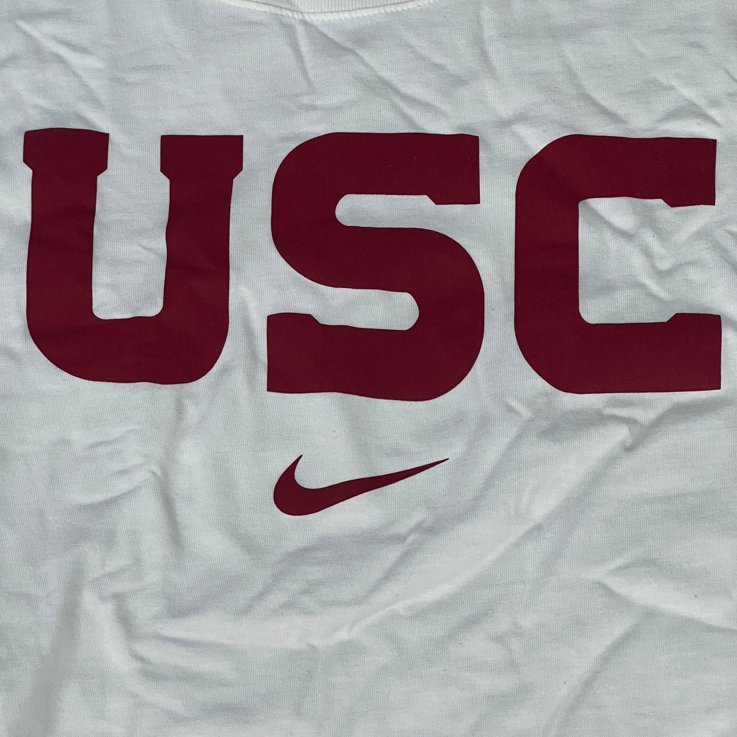 NIKE USC Trojans Essential Wordmark T-Shirt Men's Sz XL White DD7163 (New)