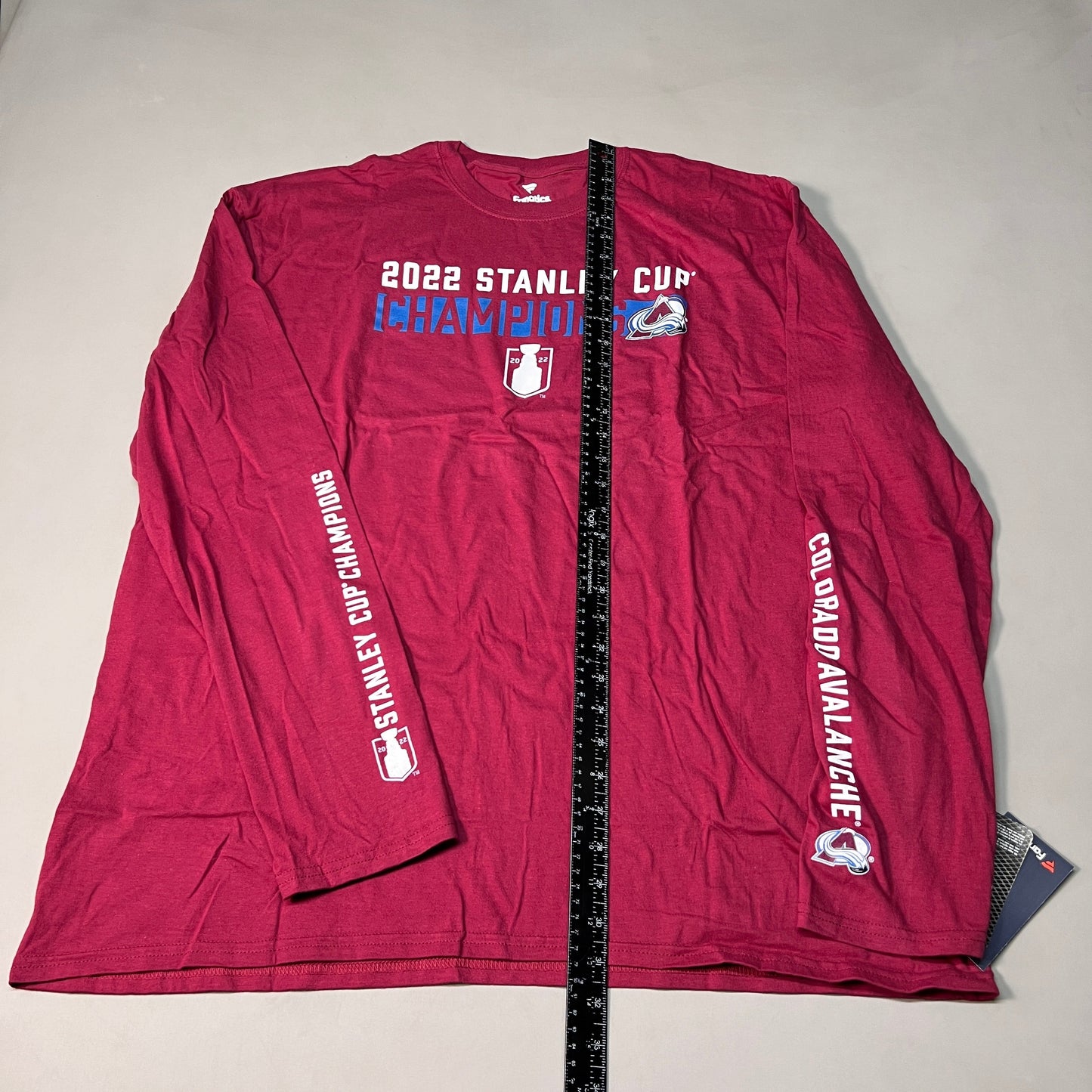 FANATICS 2022 Stanley Cup Champions Colorado Avalanche Long Sleeve T-shirt Sz 2XL Burgundy 058N SC Champs (New)