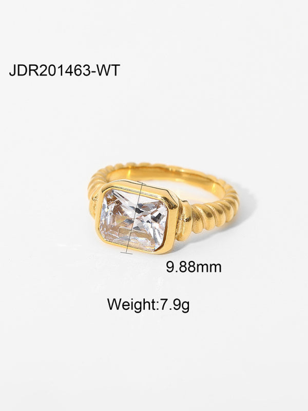 Fashionable zircon ring INS internet celebrity ring pair ring jewelry