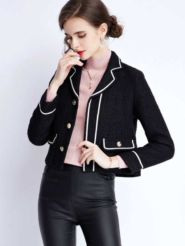 Women's Long Sleeve Blazer Jacket - Lapel Collar - Casual Business
