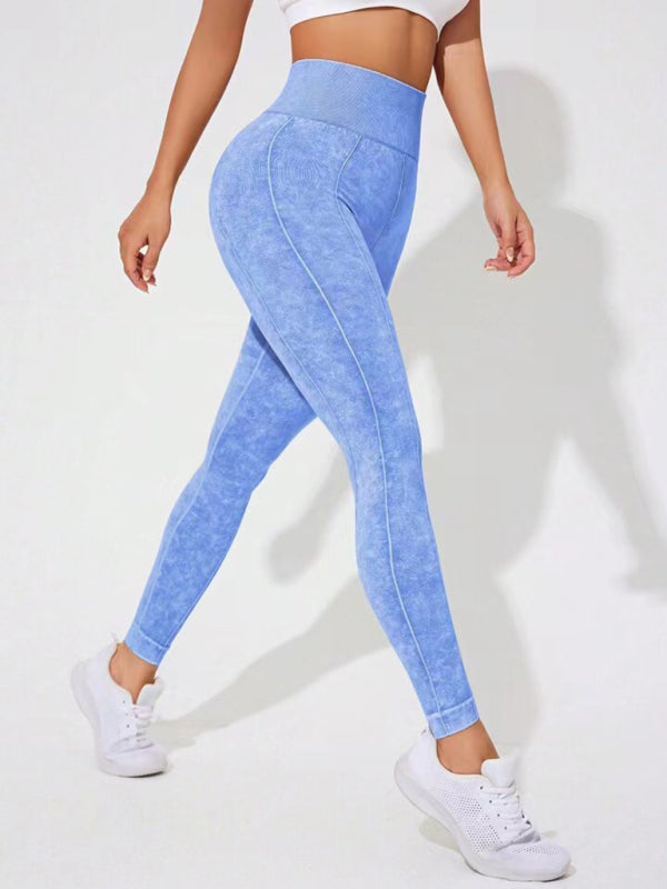 Modern washed frosted peach hip trousers tights sports trousers leggings