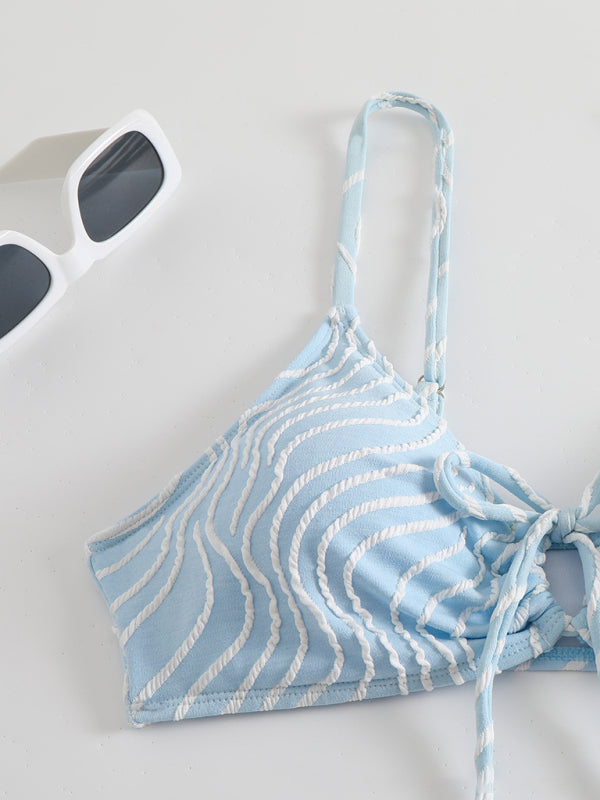 Stripe print bikini