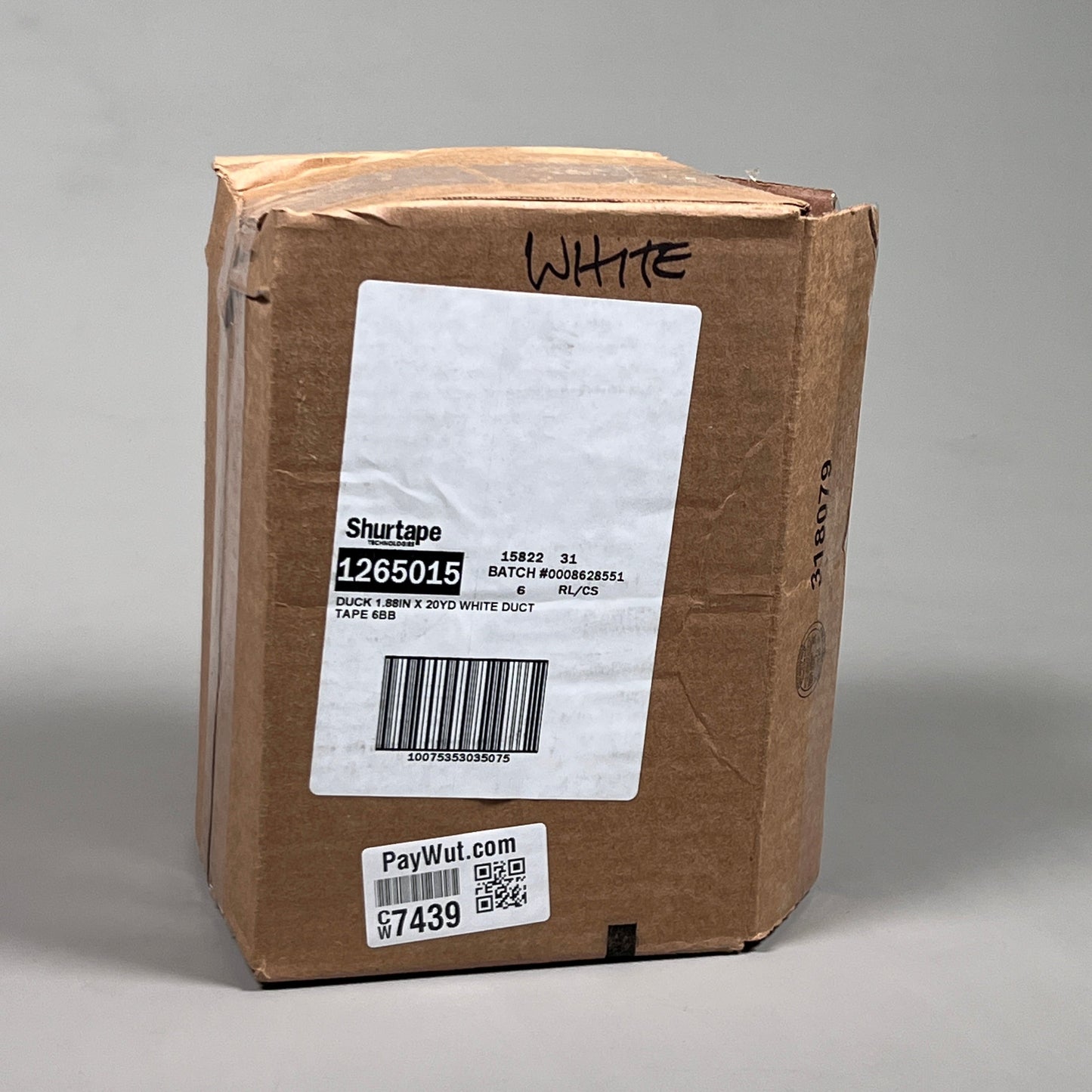 6-PK SHURTAPE DUCK TAPE White 1.88 in x 20 yd 332541 (New)