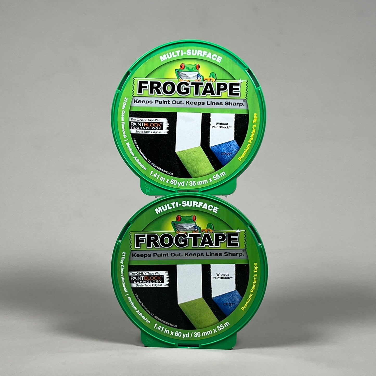 2-PK SHURTAPE FROGTAPE Multi-Surface Masking Tape Green 1.41 in x 60 yd 1396747 (New)