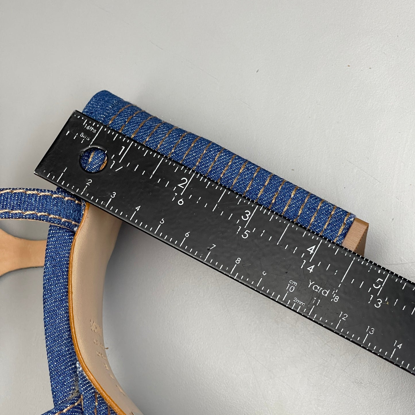 SCHUTZ Keefa Casual Denim Women's 4" Heeled Sandal Platform Blue Sz 9.5B (New)