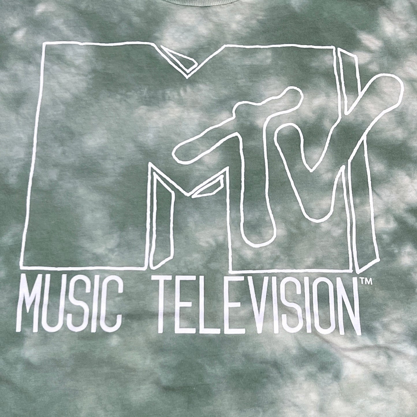 MTV Mint and White Tie-Dye Short Sleeve T-Shirt Women's Sz L 86947(New)