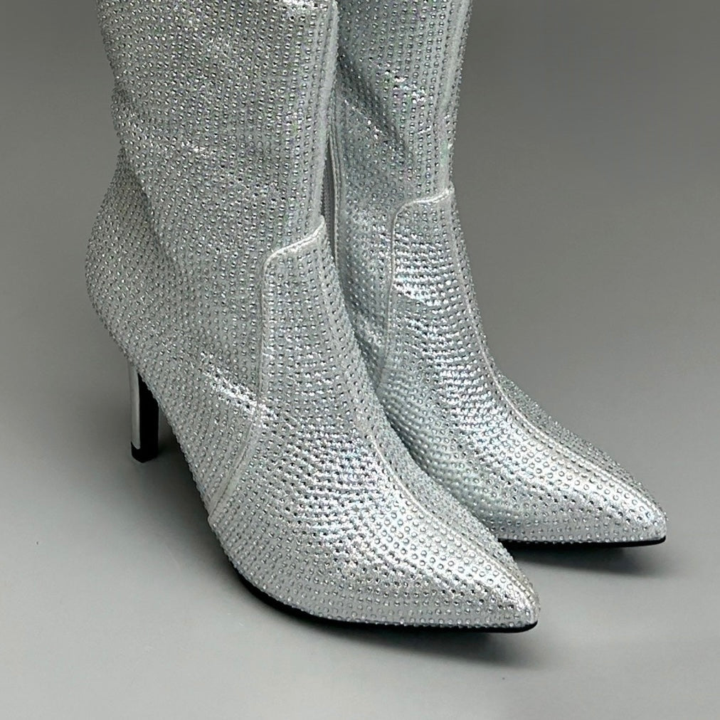 MIA Mackynzie Silver Stone Tall Heeled Boots Sz 9M Q100302