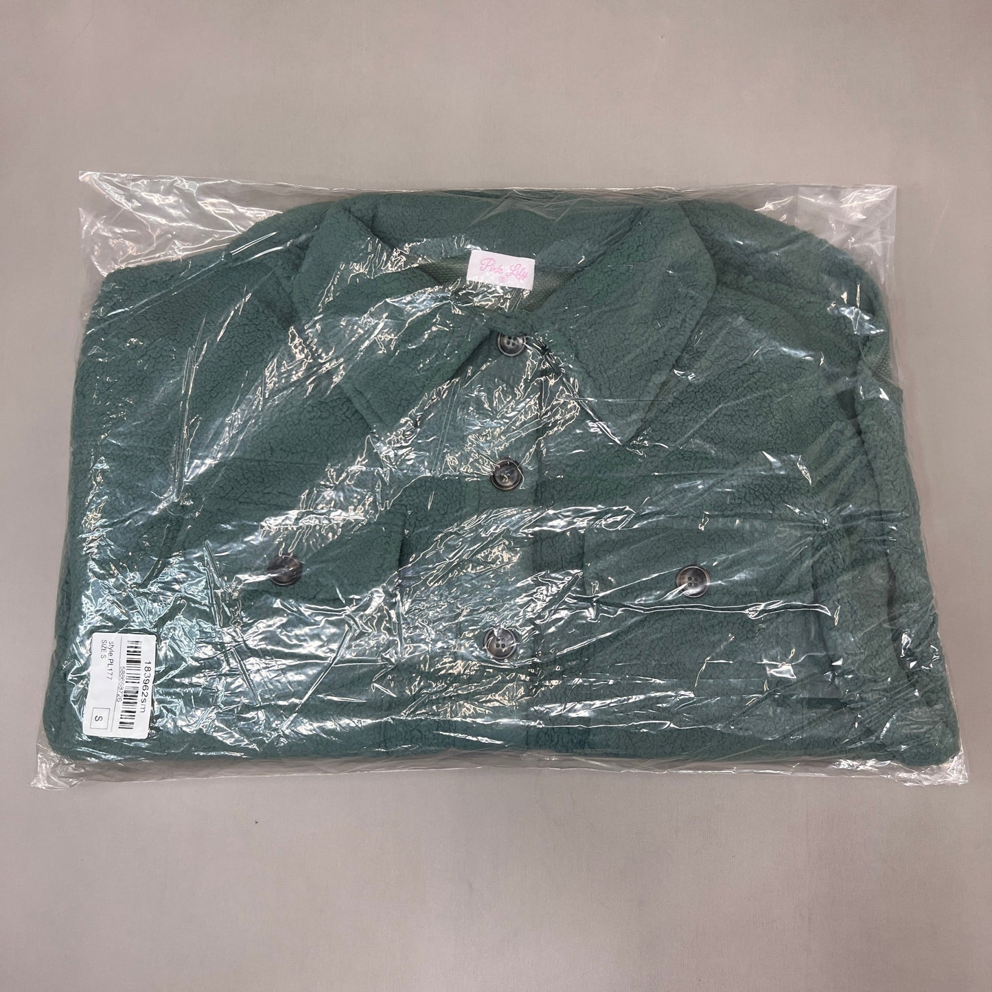ZA@ PINK LILY Fleece Button-up Jacket Women's Sz S Olive Green PL177 (New)