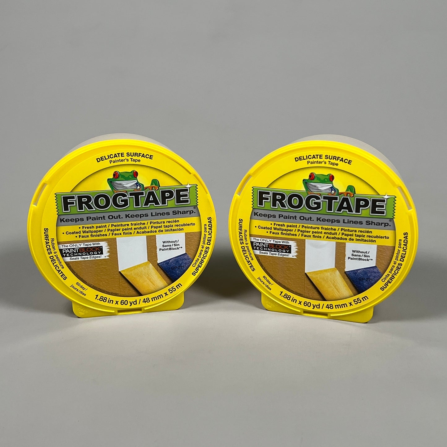 2-PK SHURTAPE FROGTAPE Multi-Surface Masking Tape Yellow 1.88 in x 60 yd 334561 (New)