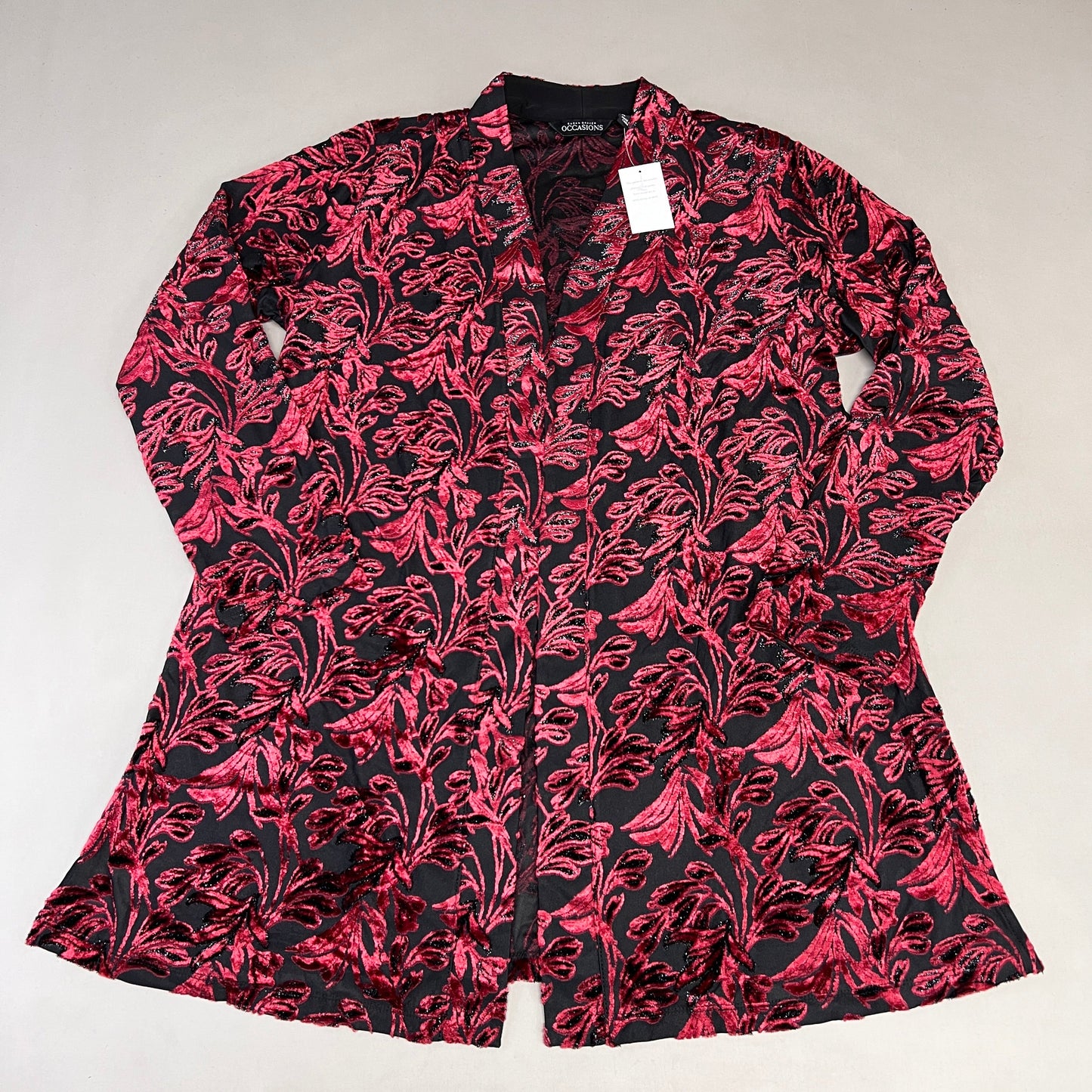 SUSAN GRAVER Knit Cardigan & Tank Set Women's Sz M Red / Black A384258E97551 (New)
