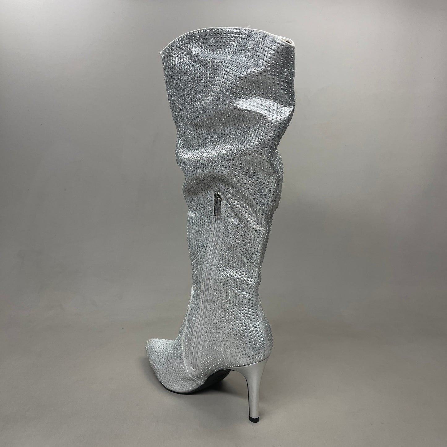 MIA Mackynzie Silver Stone Tall Heeled Boots Sz 8.5M Q100302