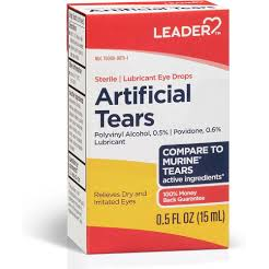 Leader™ Lubricant Eye Drops – 0.5% Carboxymethylcellulose Sodium (2 x 15 mL)