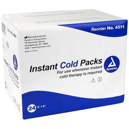 Dynarex® Instant Cold Compress, 4'' x 5'', 24-Pack