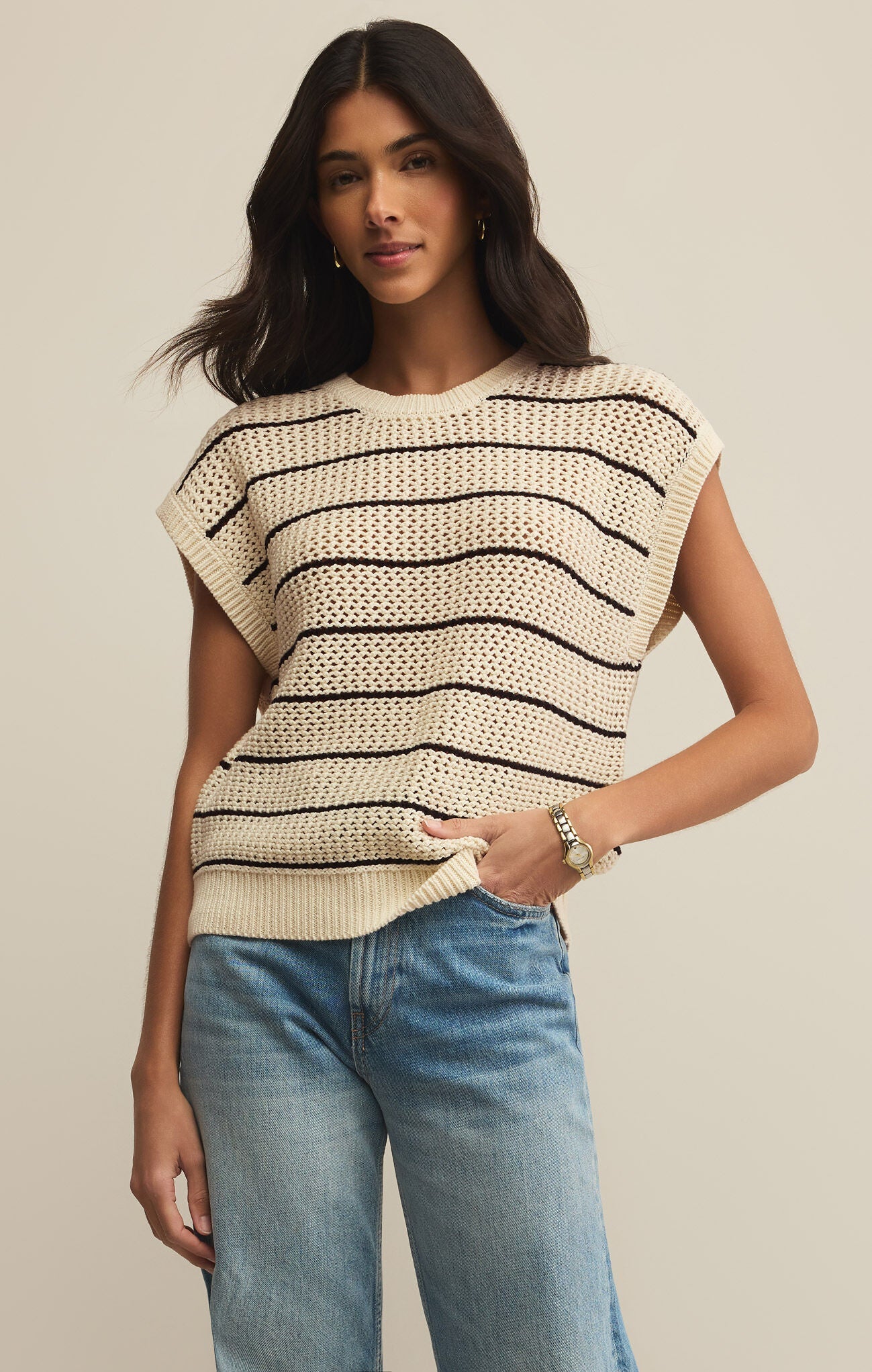 Ines Striped Sweater Vest