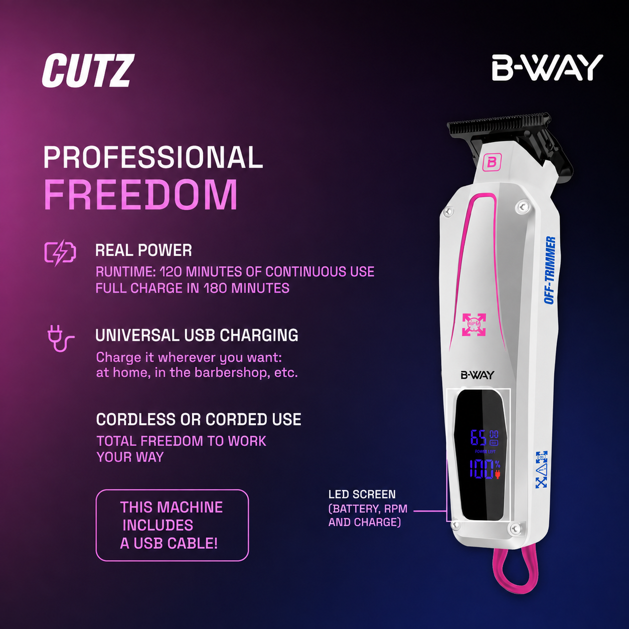 B-Way Trimmer Cutz White