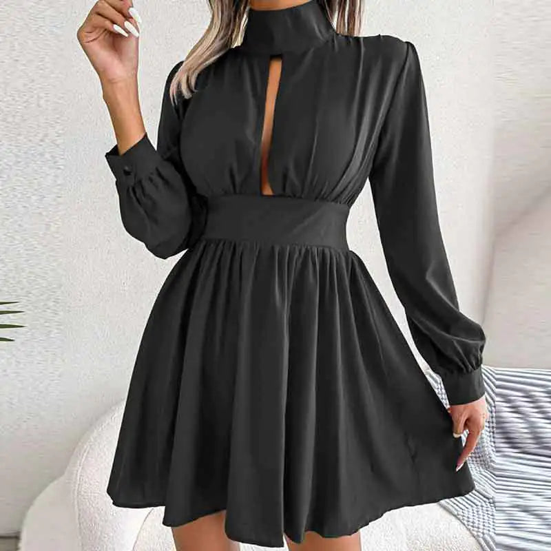 2023 Spring New Women's Elegant Solid Color Dress