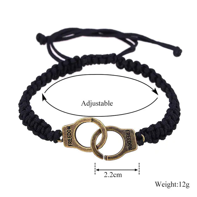 Style Loft Collection Handmade Braided Rope Cuff Linked Couples Bracelet