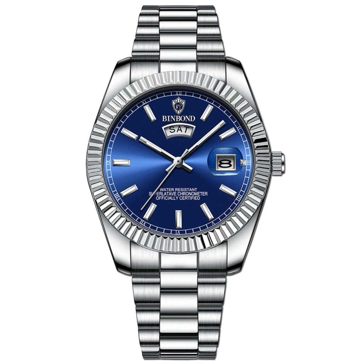 Style Loft Collection Plan-les-Ouates Steel Belt Waterproof Double Calendar Luminous Watch