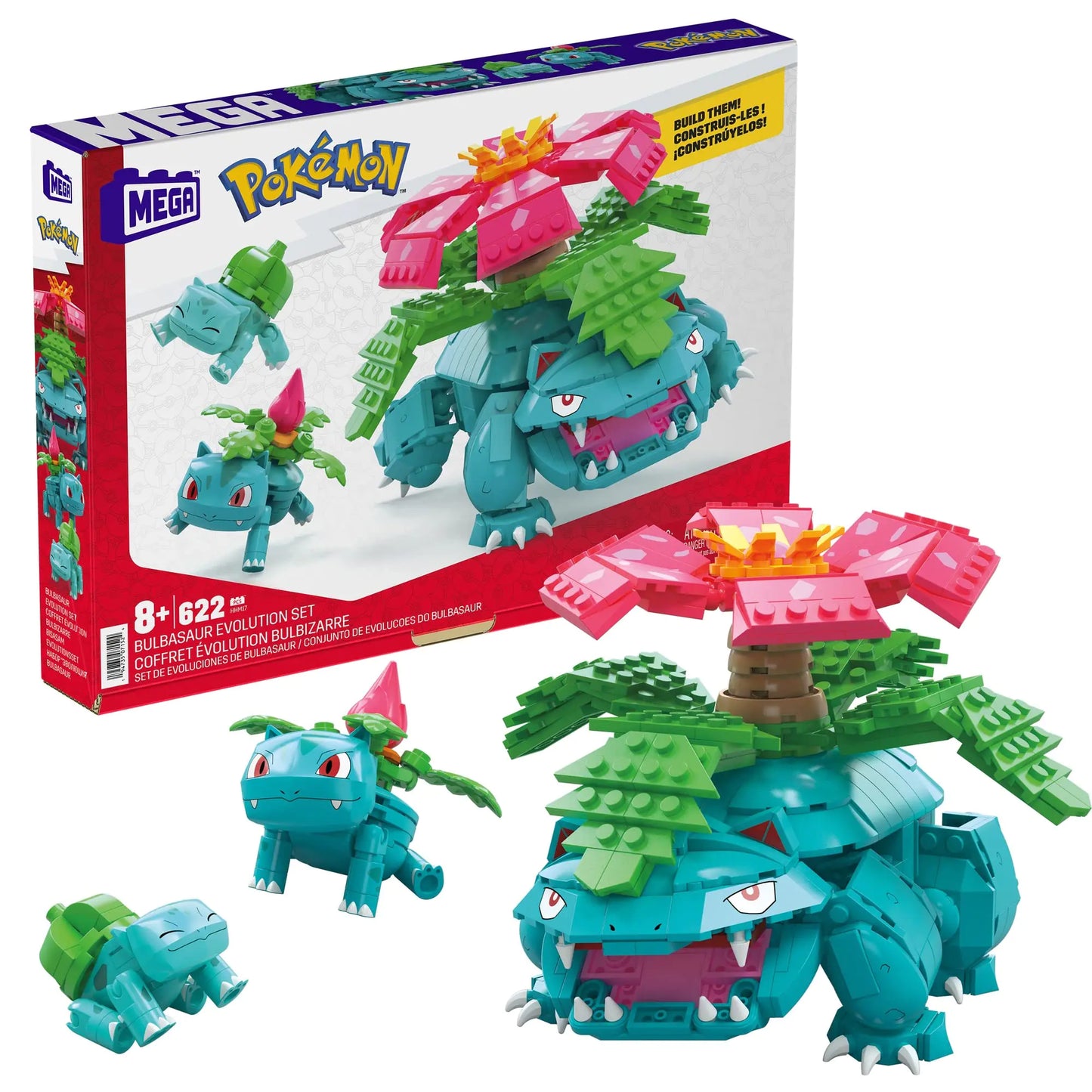 Style Loft Collection x MEGA Pokémon Action Figure Building Toys Bulbasaur Evolution Set with 622 Pieces 3 Poseable Characters Bulbasaur and Venusaur for Kids